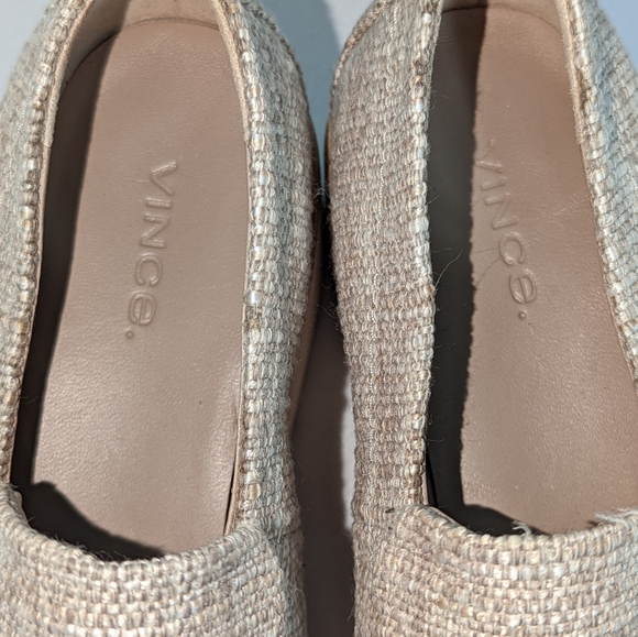 VINCE Natural Linen Zeta Tweed Platform Loafer - Picture 9 of 9